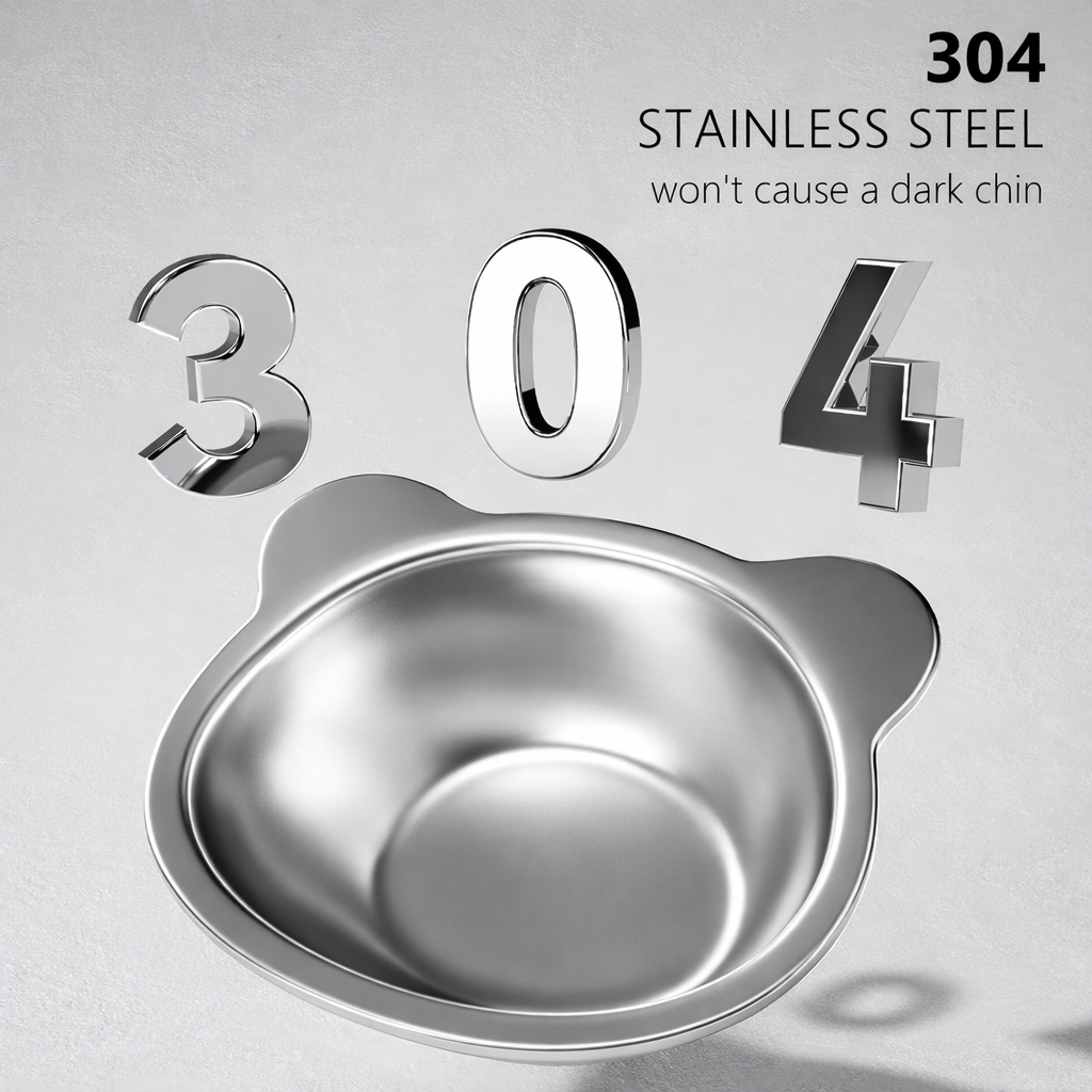 Elevated Steel Cat Bowl